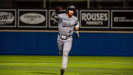 Zandt Payne celebrates after hitting a home run in a Friday-night matchup against McNeese State on March 27, 2026.