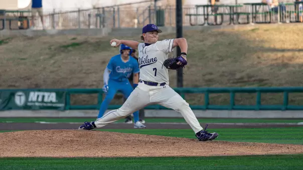 Brady Coe pitches against Creighton on February 28, 2026.