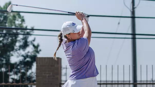 Maddi Kamas takes a swing at the West Texas Classic at Abilene Country Club on March 2, 2026.