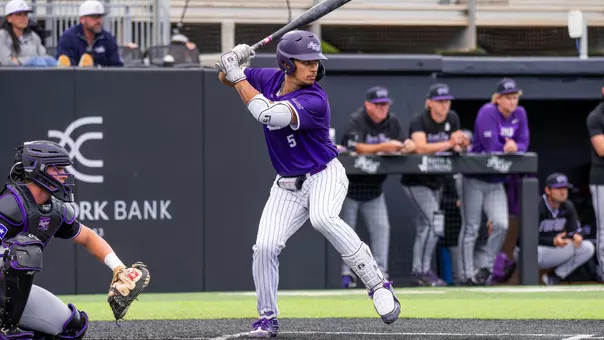 Nick Arias awaits a pitch in ACU's 4-1 win over TCU at Crutcher Scott Field at Bullock Brothers Ballpark on April 7, 2026.