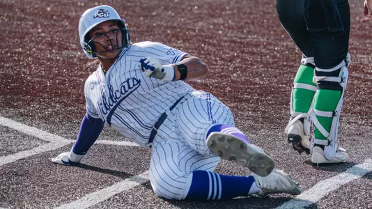 Jadyn Dawson slides into home plate against Utah Valley on April 10, 2026