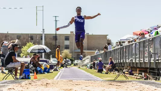 Horatio Brooks competes in the long jump at the 2026 Wes Kittley Invitational
