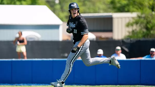 Brady Ladusau rounds the bases after hitting a home run in ACU's matchup with McNeese in Lake Charles, La. on March 29, 2026.