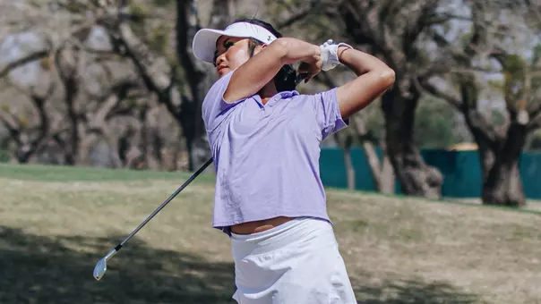 Jasmine Do takes a swing at the West Texas Classic at Abilene Country Club on March 2, 2026.