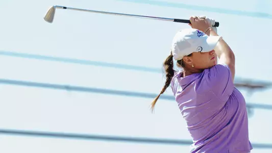 Maddi Kamas takes a swing at the West Texas Classic at Abilene Country Club on March 2, 2026.