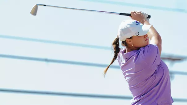 Maddi Kamas takes a swing at the West Texas Classic at Abilene Country Club on March 2, 2026.