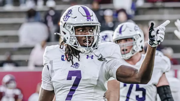 Javon Gipson signals for a first down after a catch at Eastern Kentucky on Nov. 15, 2025