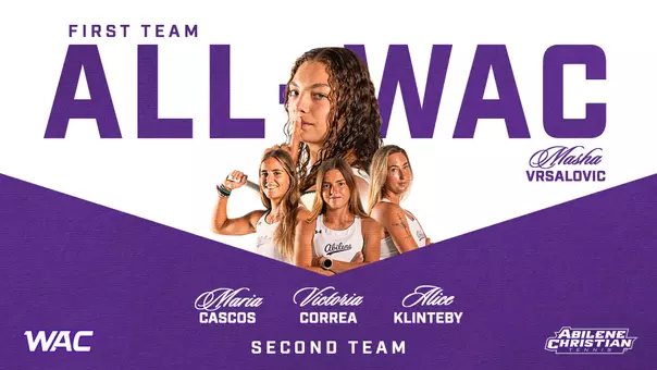 ACU women's tennis All-WAC 2026 graphic