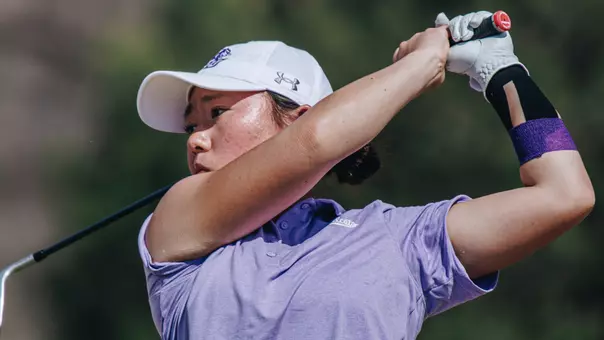Jiyu Han takes a swing at the West Texas Classic at Abilene Country Club on March 2, 2026.