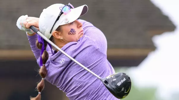 Ryann Honea takes a swing in the third round at the WAC Championship in McKinney, Texas on April 22, 2026.