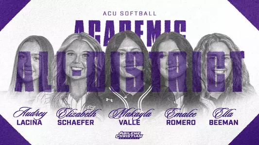 ACU softball 2026 Academic All-District graphic