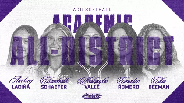 ACU softball 2026 Academic All-District graphic