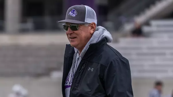 Keith Patterson coaches during a practice in spring 2026