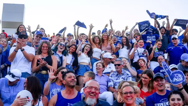 ACU fans cheer during a football game at Texas Tech on Aug. 31, 2024 in Lubbock.