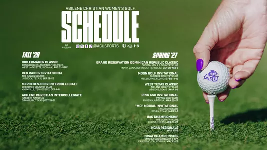 Women's Golf 2026-27 Schedule Graphic