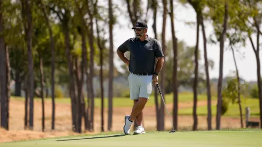 Chance Cain analyzes the course at Halbert National in Granbury, Texas.
