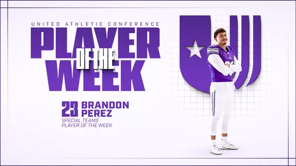 Brandon Perez UAC Special Teams Player of the Week graphic