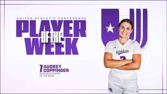 Audrey Coppinger UAC Defensive Player of the Week graphic