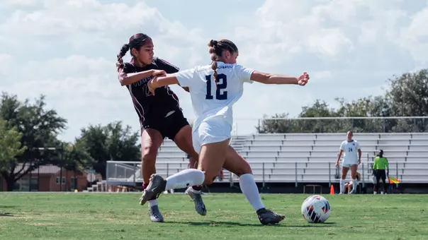 Raegan Hollis battles for possession of the ball against Texas Southern on Sept. 20, 2026.