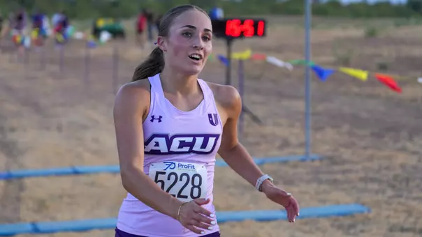 Anna Vyn crosses the finish line in 2nd place at the 2026 Naimadu Classic at Zoe Park Cross Country Course.