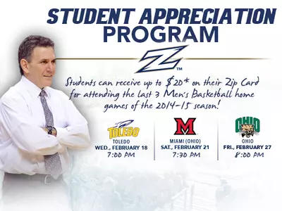 Men's Basketball Announces Student Appreciation Promotion for Final Three Home Games Image