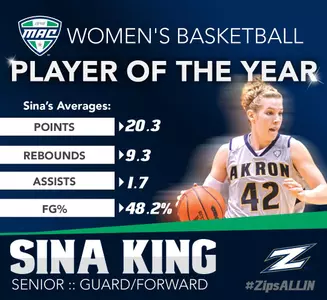 King named Mid-American Conference Women's Basketball Player of the Year Image