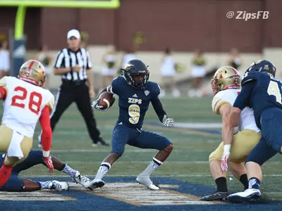 Zips Football Pulls Off 47-24 Win Over VMI in Home Opener Image