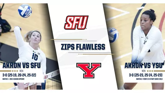 Zips Win Two VB 8.27.21 SFU YSU
