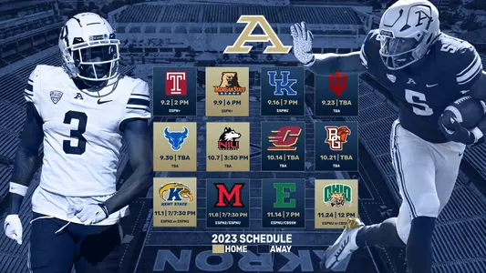 Akron Football 2023 Schedule with Times