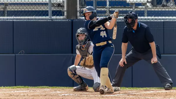 Action Shot of Katie Cantrell at the plate
