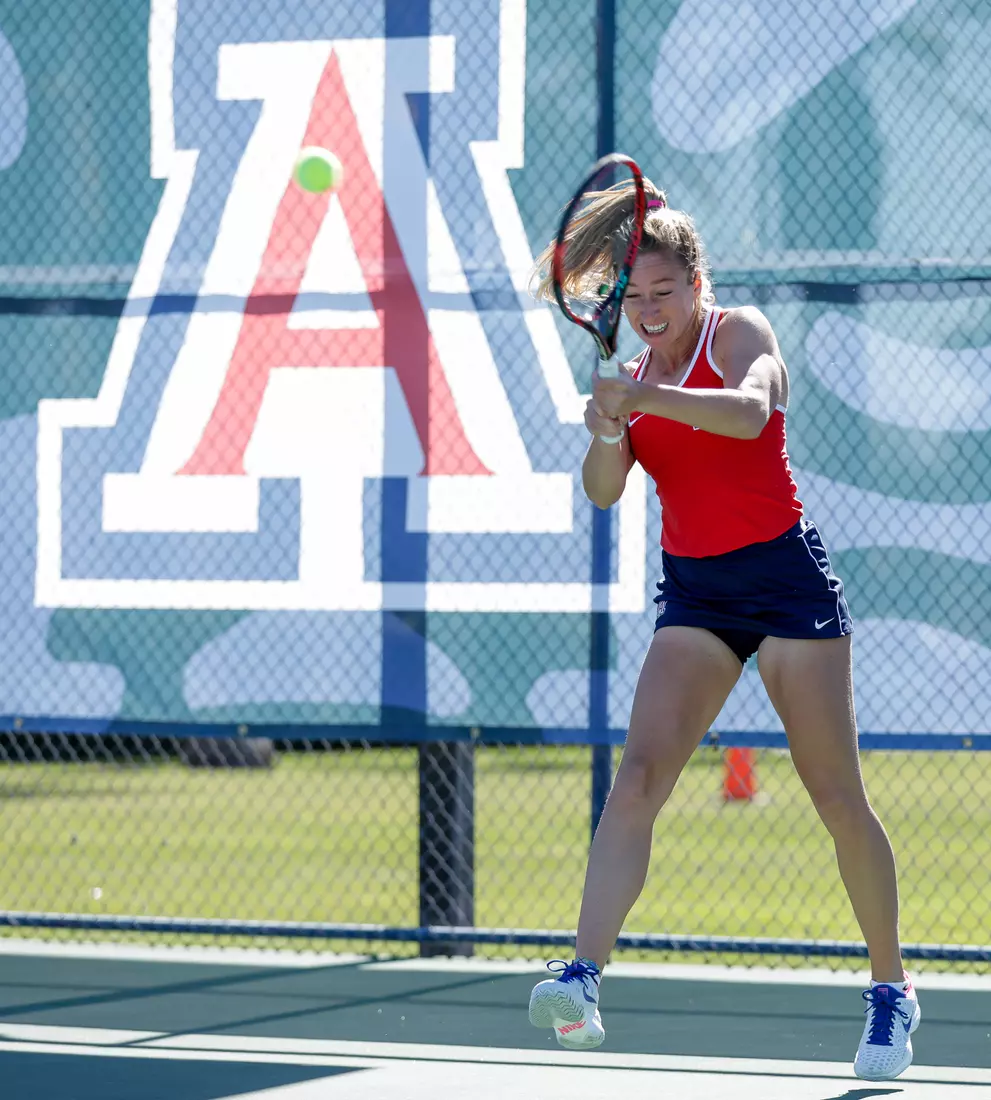 Marie Van Aelst, Arizona Wildcats Womens Tennis vs. University of North Texas 2/7/20 in Tucson, Ariz.
Photo by Simon Asher / Arizona Athletics