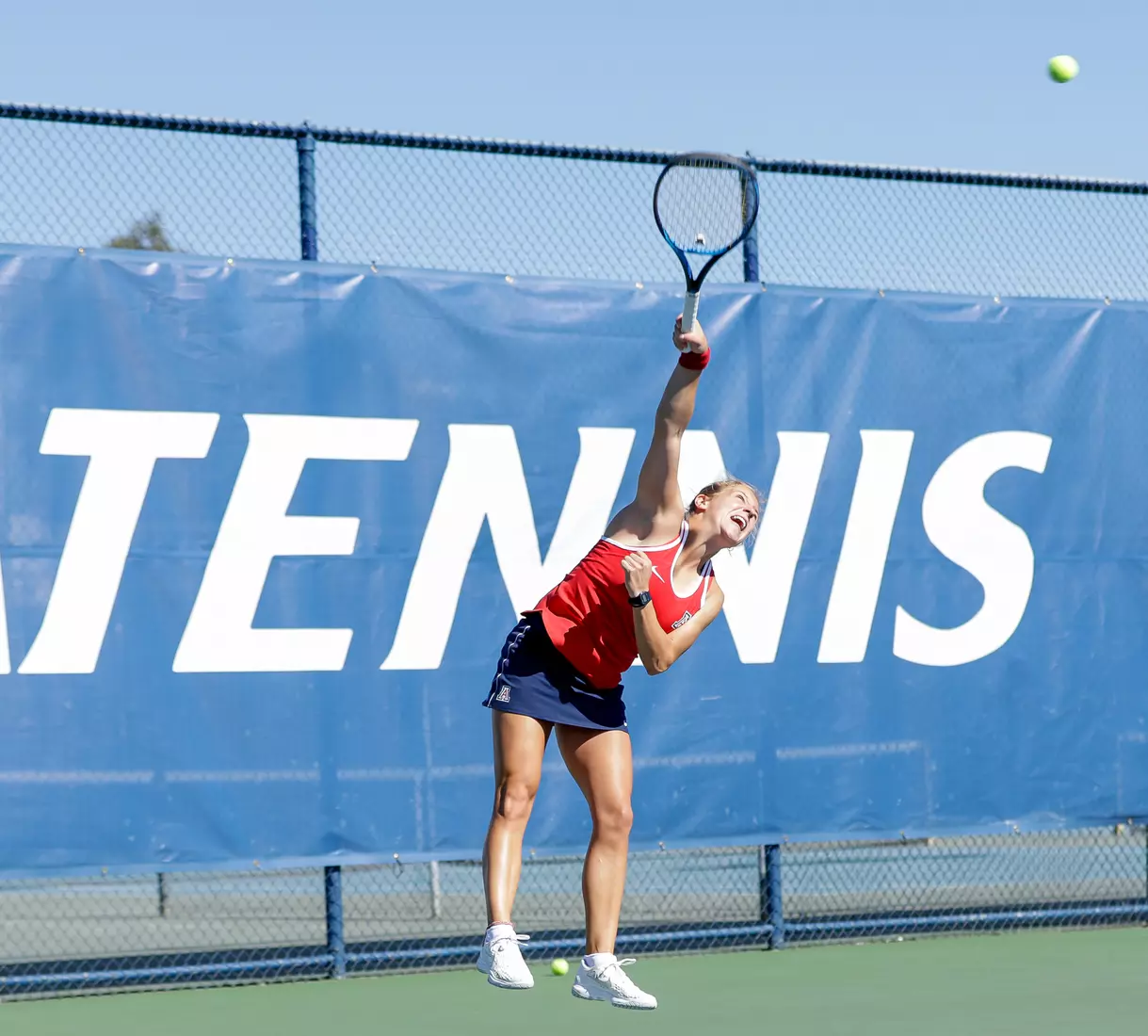 Gitte Heynemans, Arizona Wildcats Womens Tennis vs. University of North Texas 2/7/20 in Tucson, Ariz.
Photo by Simon Asher / Arizona Athletics