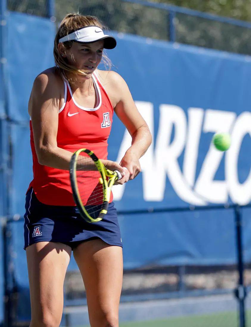 Abby Amos, Arizona Wildcats Womens Tennis vs. University of North Texas 2/7/20 in Tucson, Ariz.
Photo by Simon Asher / Arizona Athletics