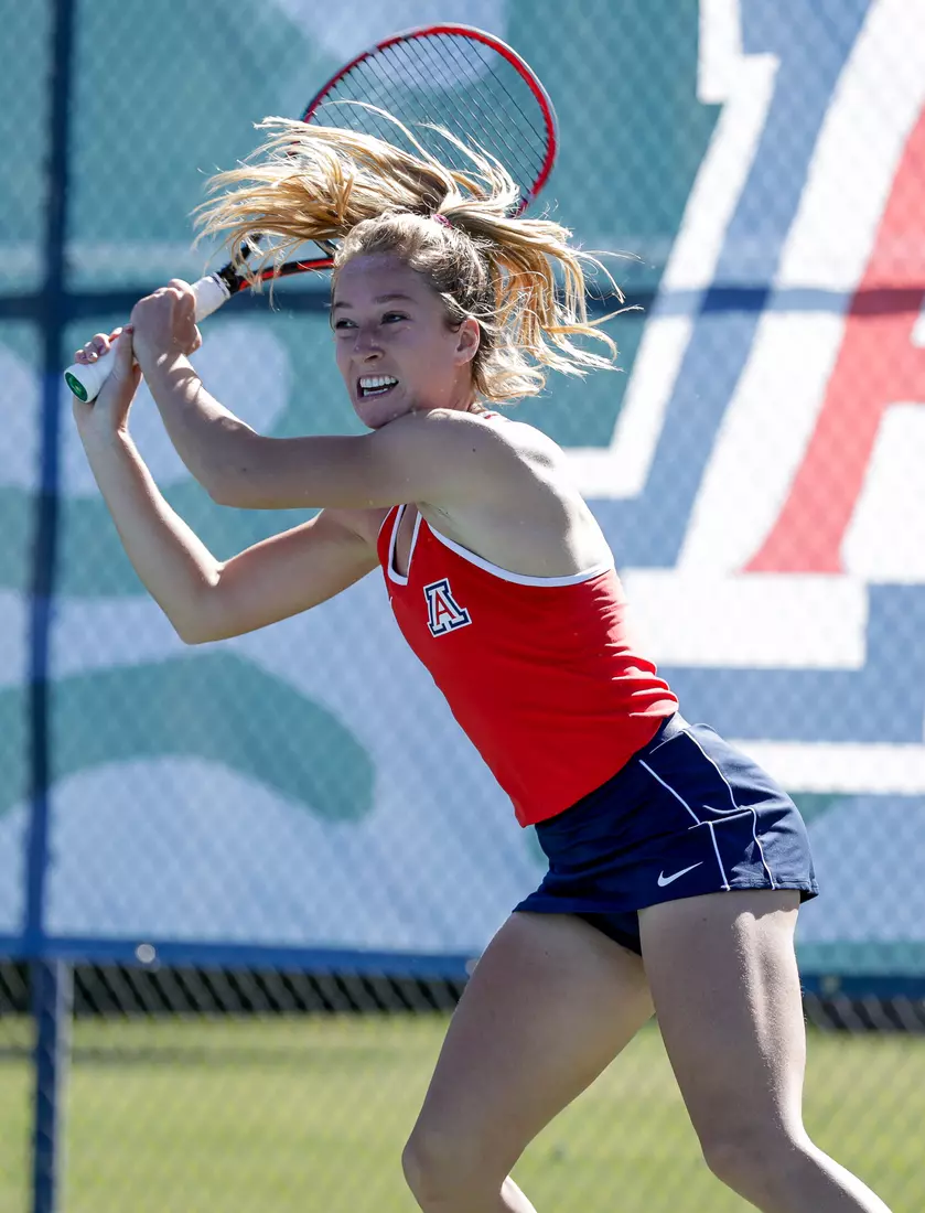 Marie Van Aelst, Arizona Wildcats Womens Tennis vs. University of North Texas 2/7/20 in Tucson, Ariz.
Photo by Simon Asher / Arizona Athletics