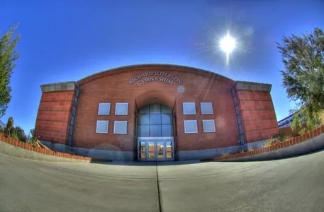 Front view of Richard Jefferson Gymnasium.