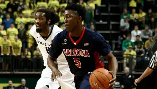 Arizona forward Stanley Johnson, right,