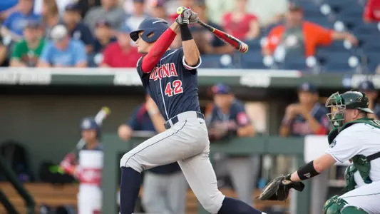 Jared Oliva lines a two-run single to right field
