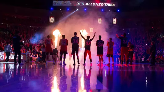 A shot of player introductions during the 2016 McDonald's Red-Blue Game