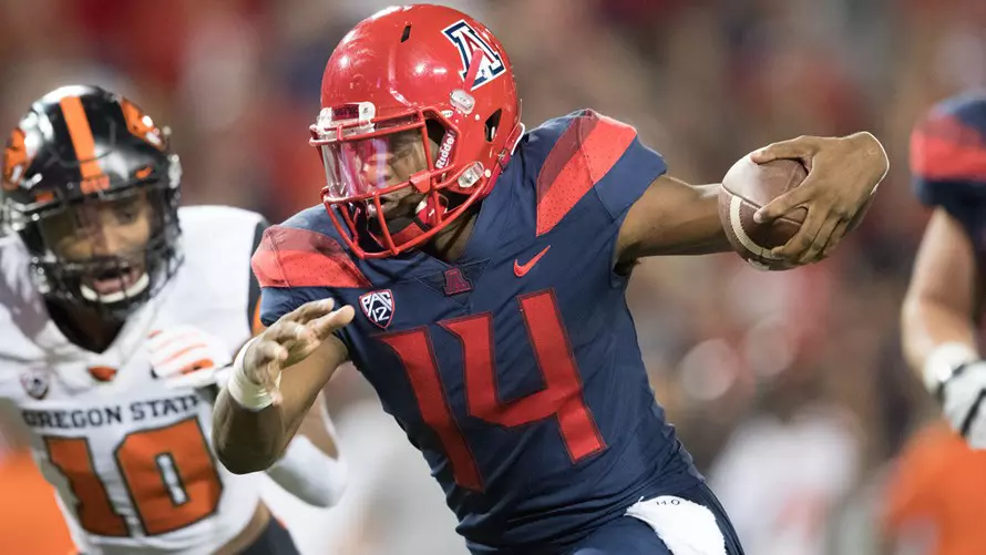 Sophomore quarterback Khalil Tate (14)