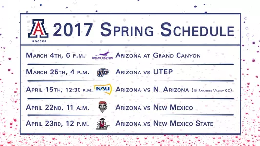 Spring Schedule Soccer