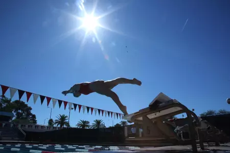 Monica Gumina diving into the pool