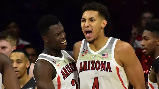 Chase Jeter reacts after a basket versus Montana