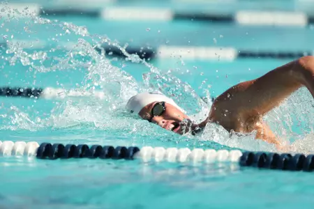 January 27, 2018. Freshman Brooks Fail during the Wildcats meet against the Texas Longhorns. Hillenbrand Aquatic Center, Tucson, AZ.