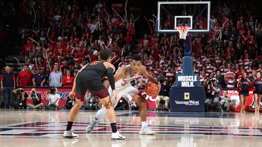 Allonzo Trier looks to attack the USC defense in McKale Center.