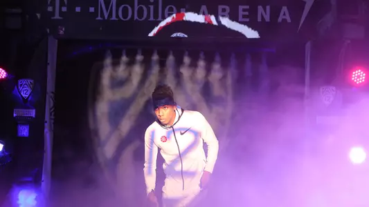 Allonzo Trier is introduced during starting lineups in Pac-12 Tournament versus Colorado.