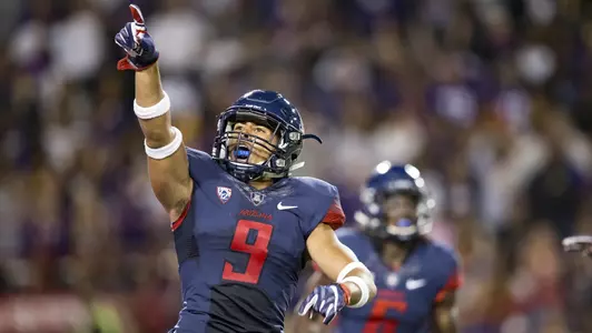 September 24, 2016. Junior cornerback Dane Cruikshank (9) during Arizona's 35-28 loss to the University of Washington Huskies. Arizona Stadium. Tucson, AZ.