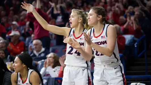 Freshman guard Bryce Nixon, 24, and senior guard Lindsey Malecha, 22