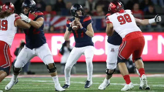 Arizona Wildcats quarterback Grant Gunnell (17), Arizona Wildcats football vs. Utah 11/23/19 in Tucson, Ariz.Photo by Mike Christy / Arizona Athletics