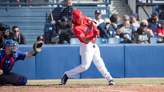 nick quintana connects with a pitch