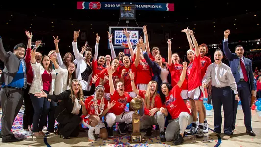 Arizona Women's Basketball celebrates the 2019 WNIT Championship